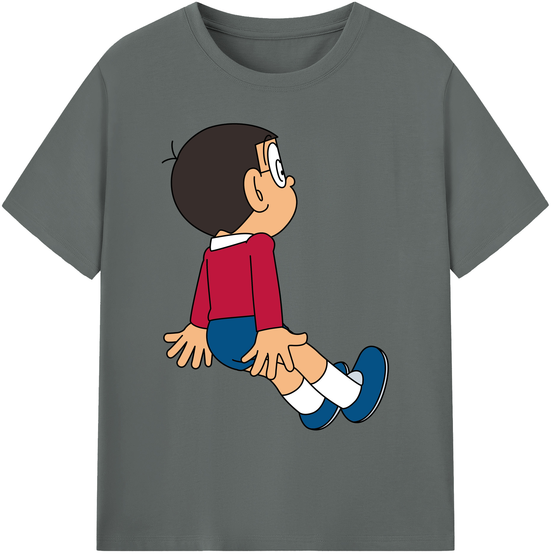 （画像用） ドラえもん 野比 のび太 Doraemon Nobita Nobi 綿100％ メンズ半袖Tシャツ｜肌触りやわらか＆通気性